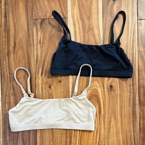 SKIMS Fits Everybody Scoop Bralette Set in Onyx and Clay, Small
